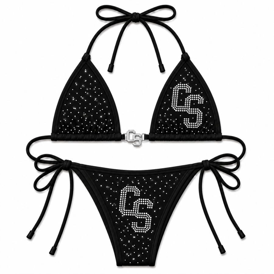 Chosen status Rhinestone Bikini-Black