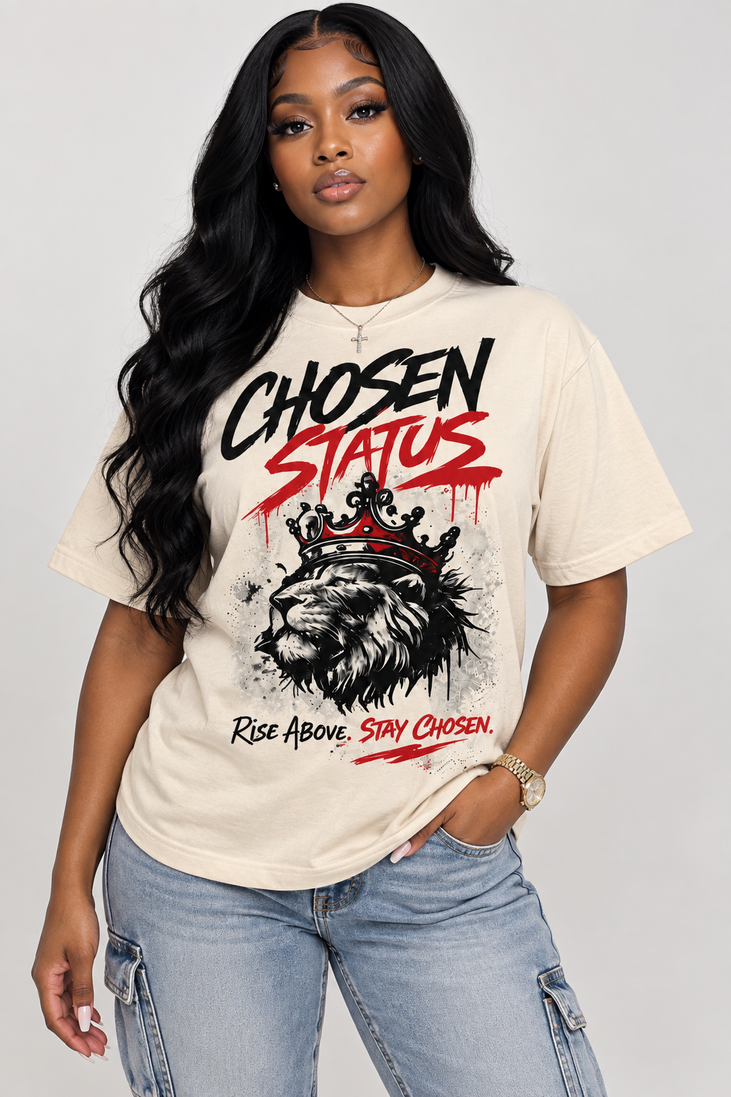 Cream Rise Above Tee