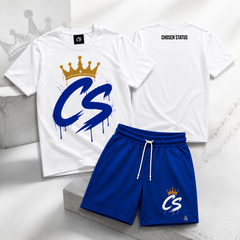 Cream / Royal Blue Premium Cotton Set