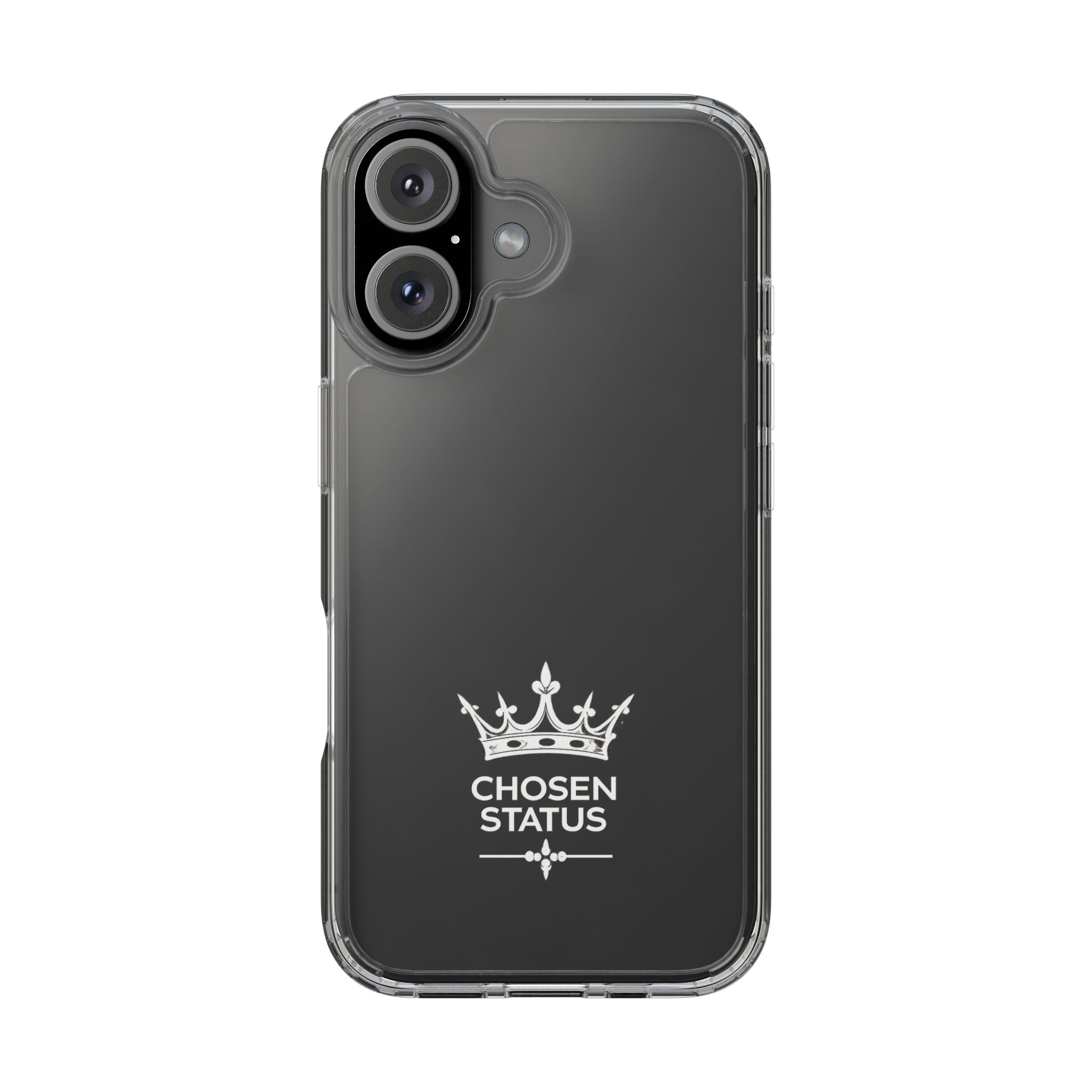 Clear Phone Case — "Chosen Status" Crown Clear Protective iPhone Case