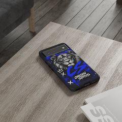 Lion “Chosen Status” Phone Case — Blue Graffiti Protective Cover