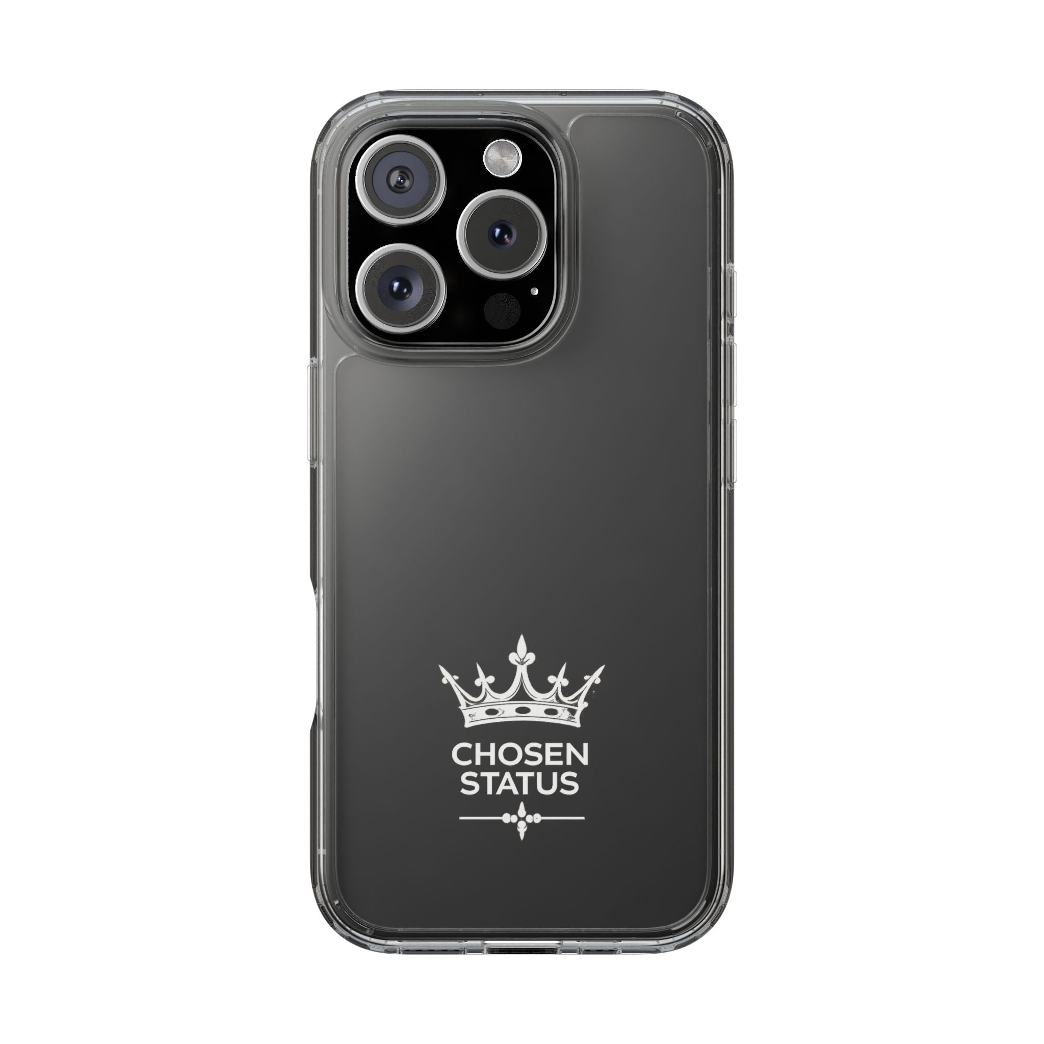 Clear Phone Case — "Chosen Status" Crown Clear Protective iPhone Case
