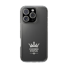 Clear Phone Case — "Chosen Status" Crown Clear Protective iPhone Case