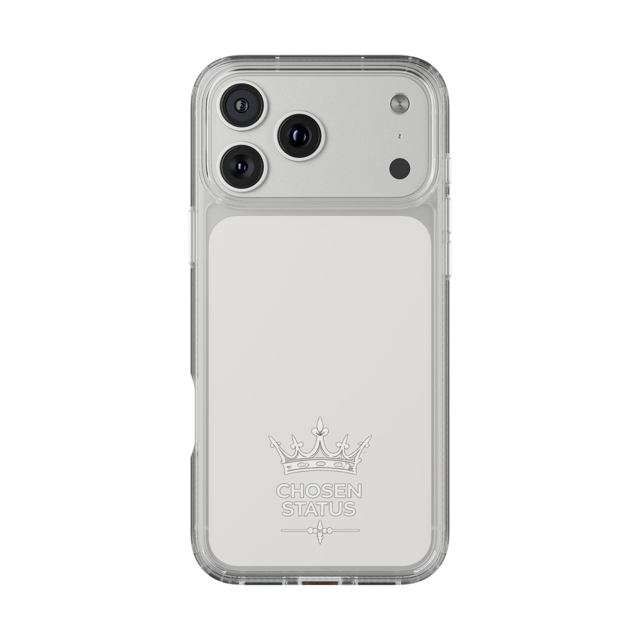 Clear Phone Case — "Chosen Status" Crown Clear Protective iPhone Case