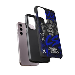 Lion “Chosen Status” Phone Case — Blue Graffiti Protective Cover