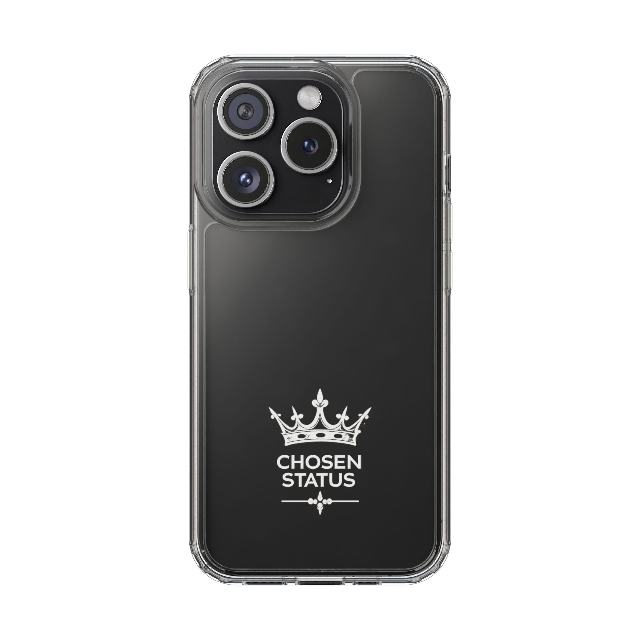 Clear Phone Case — "Chosen Status" Crown Clear Protective iPhone Case