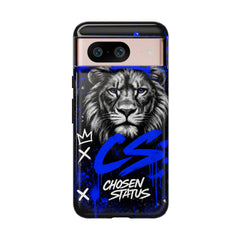 Lion “Chosen Status” Phone Case — Blue Graffiti Protective Cover