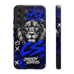 Lion “Chosen Status” Phone Case — Blue Graffiti Protective Cover