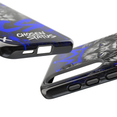 Lion “Chosen Status” Phone Case — Blue Graffiti Protective Cover