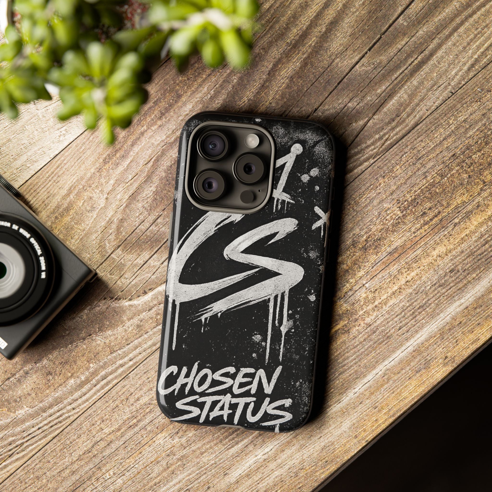 Phone Case — 'CS Chosen Status' Black Graffiti Protective Case
