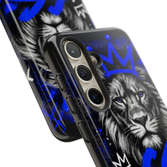 Lion “Chosen Status” Phone Case — Blue Graffiti Protective Cover
