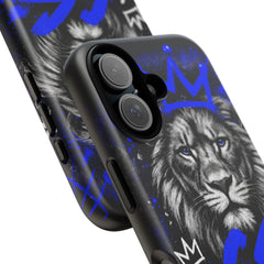 Lion “Chosen Status” Phone Case — Blue Graffiti Protective Cover