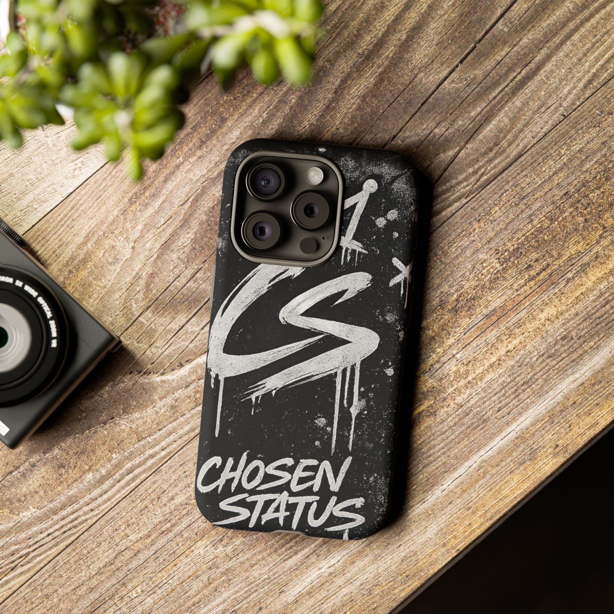 Phone Case — 'CS Chosen Status' Black Graffiti Protective Case