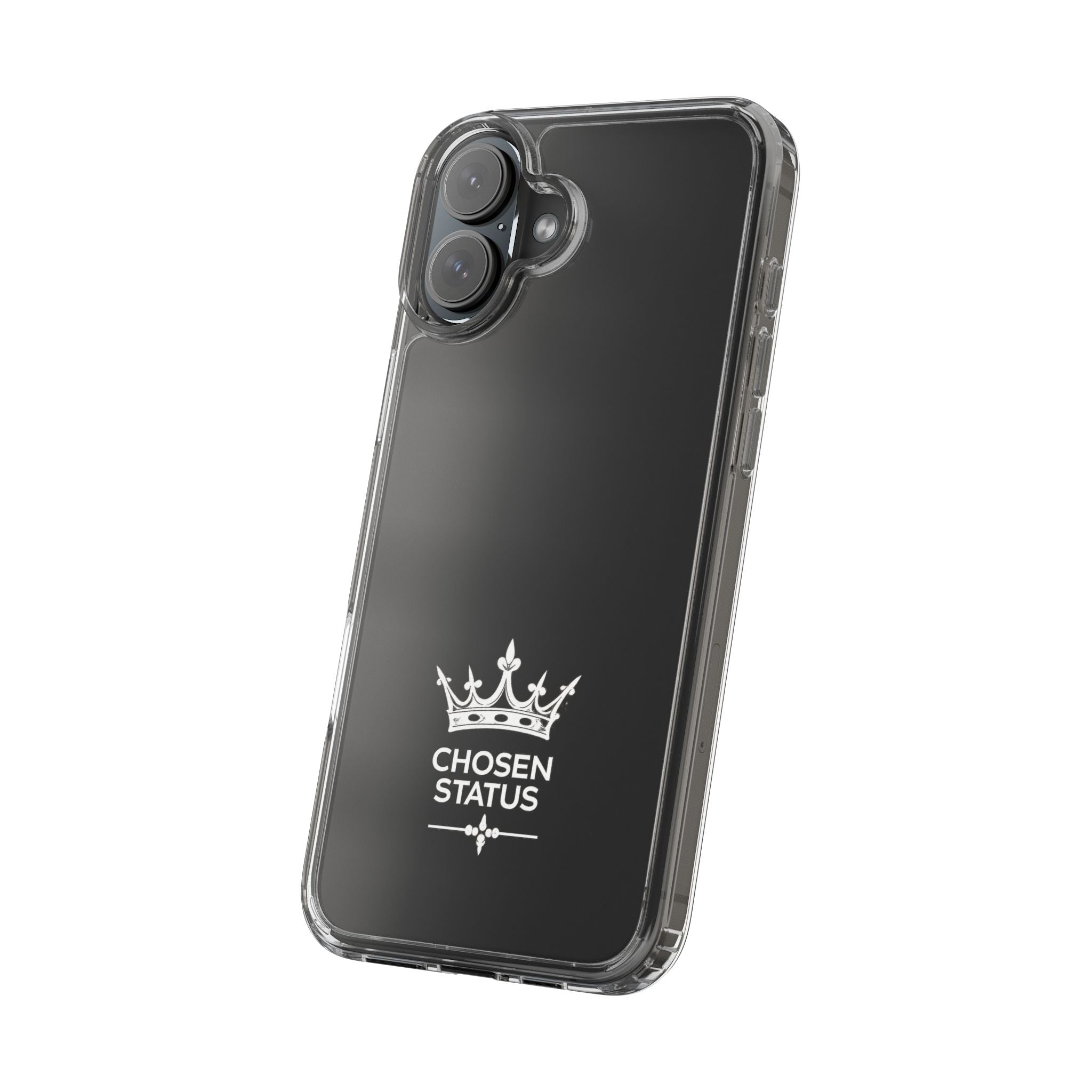 Clear Phone Case — "Chosen Status" Crown Clear Protective iPhone Case