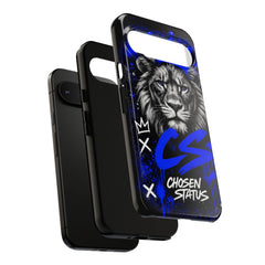 Lion “Chosen Status” Phone Case — Blue Graffiti Protective Cover