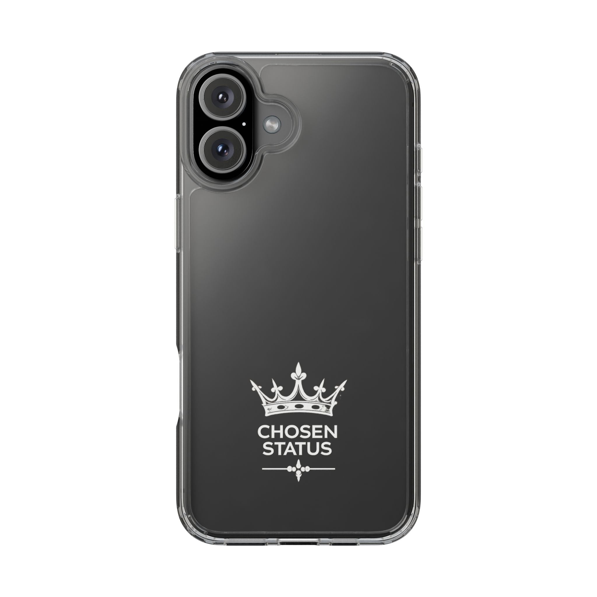 Clear Phone Case — "Chosen Status" Crown Clear Protective iPhone Case