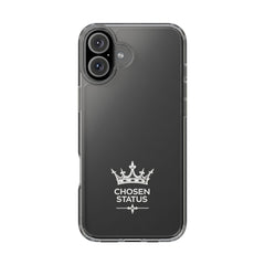 Clear Phone Case — "Chosen Status" Crown Clear Protective iPhone Case