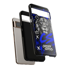 Lion “Chosen Status” Phone Case — Blue Graffiti Protective Cover