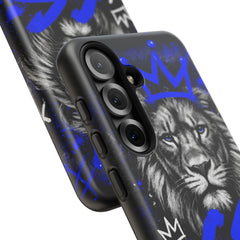Lion “Chosen Status” Phone Case — Blue Graffiti Protective Cover
