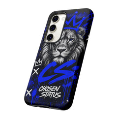 Lion “Chosen Status” Phone Case — Blue Graffiti Protective Cover