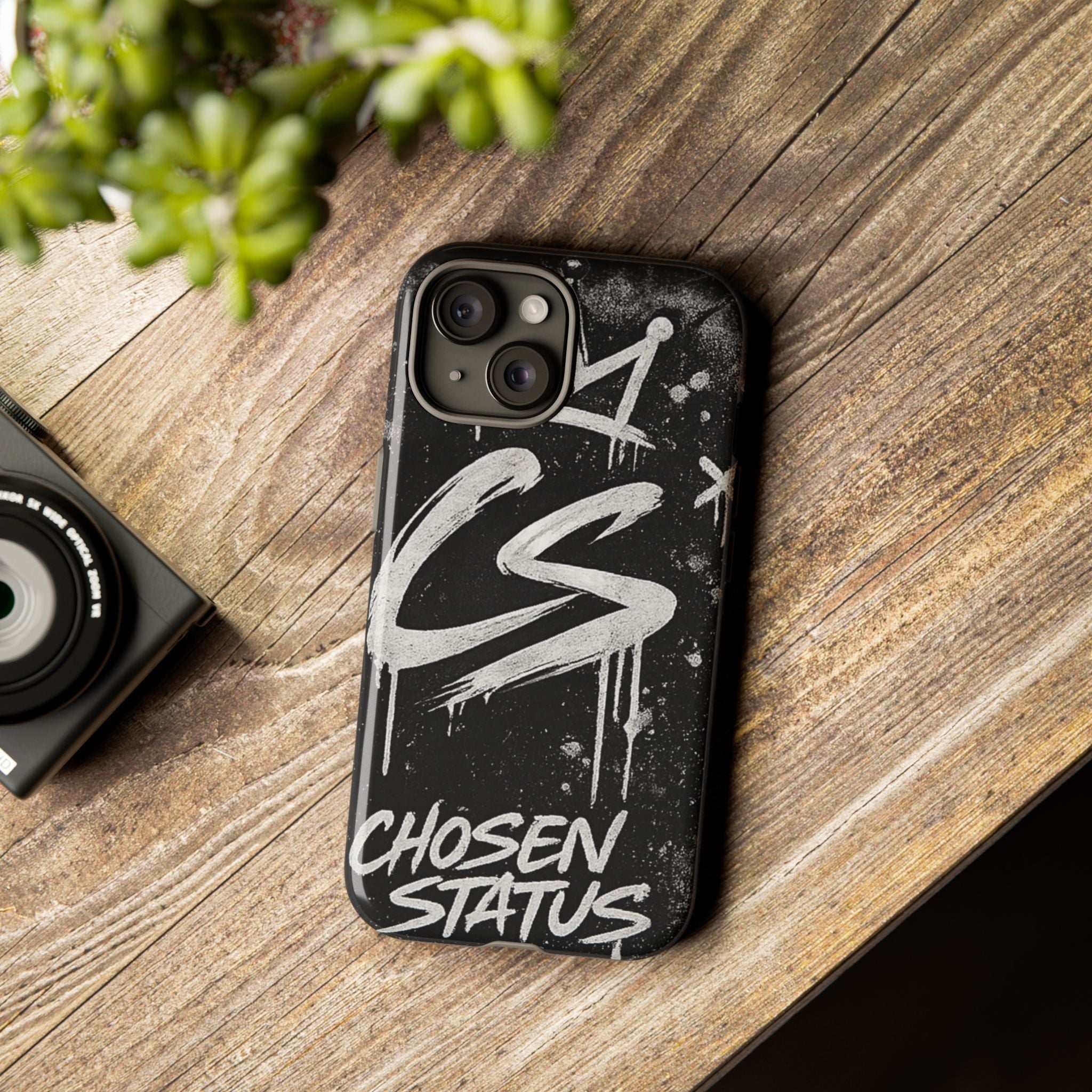 Phone Case — 'CS Chosen Status' Black Graffiti Protective Case
