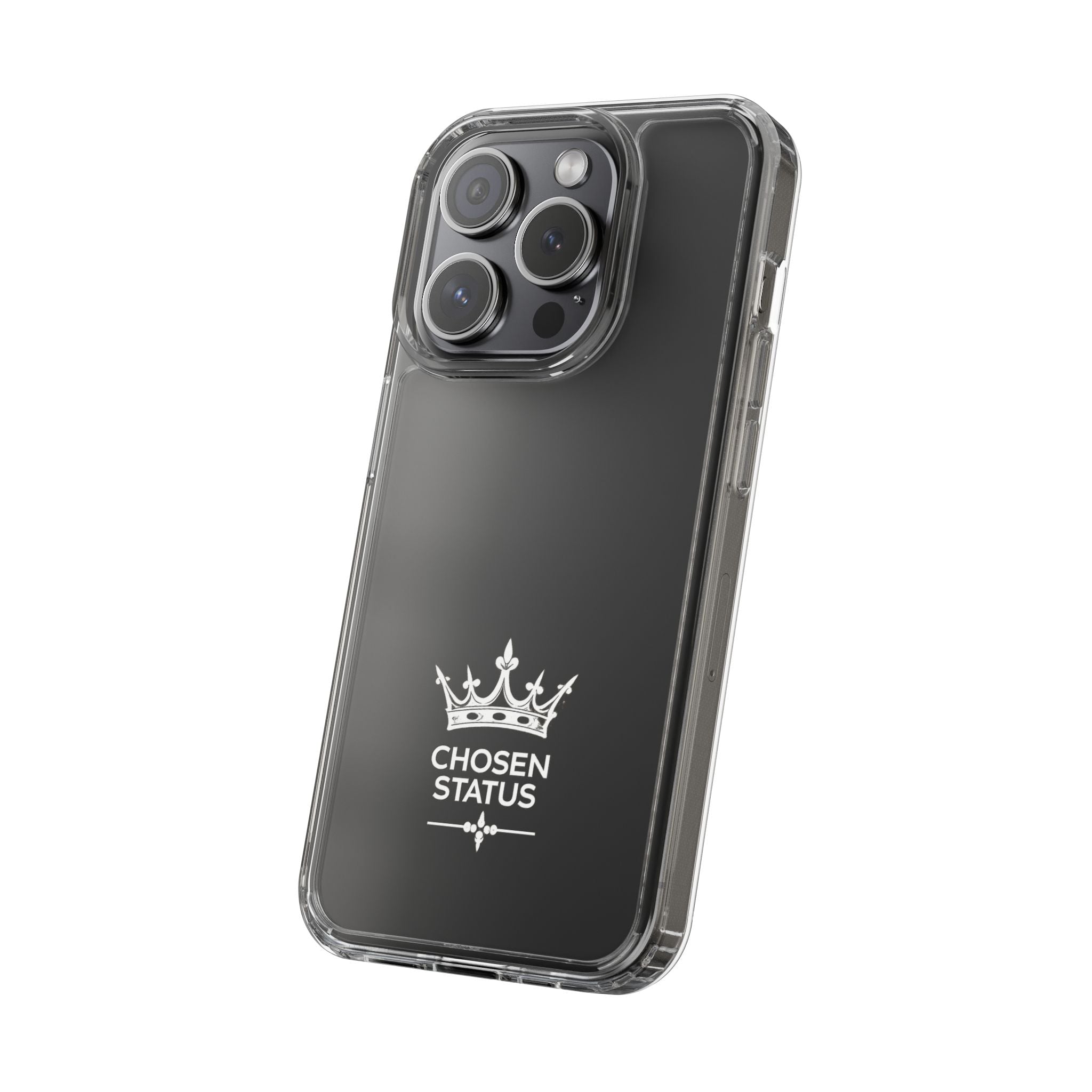 Clear Phone Case — "Chosen Status" Crown Clear Protective iPhone Case