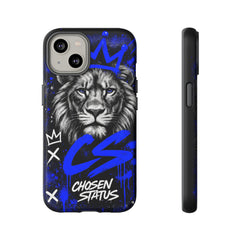 Lion “Chosen Status” Phone Case — Blue Graffiti Protective Cover