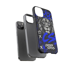 Lion “Chosen Status” Phone Case — Blue Graffiti Protective Cover