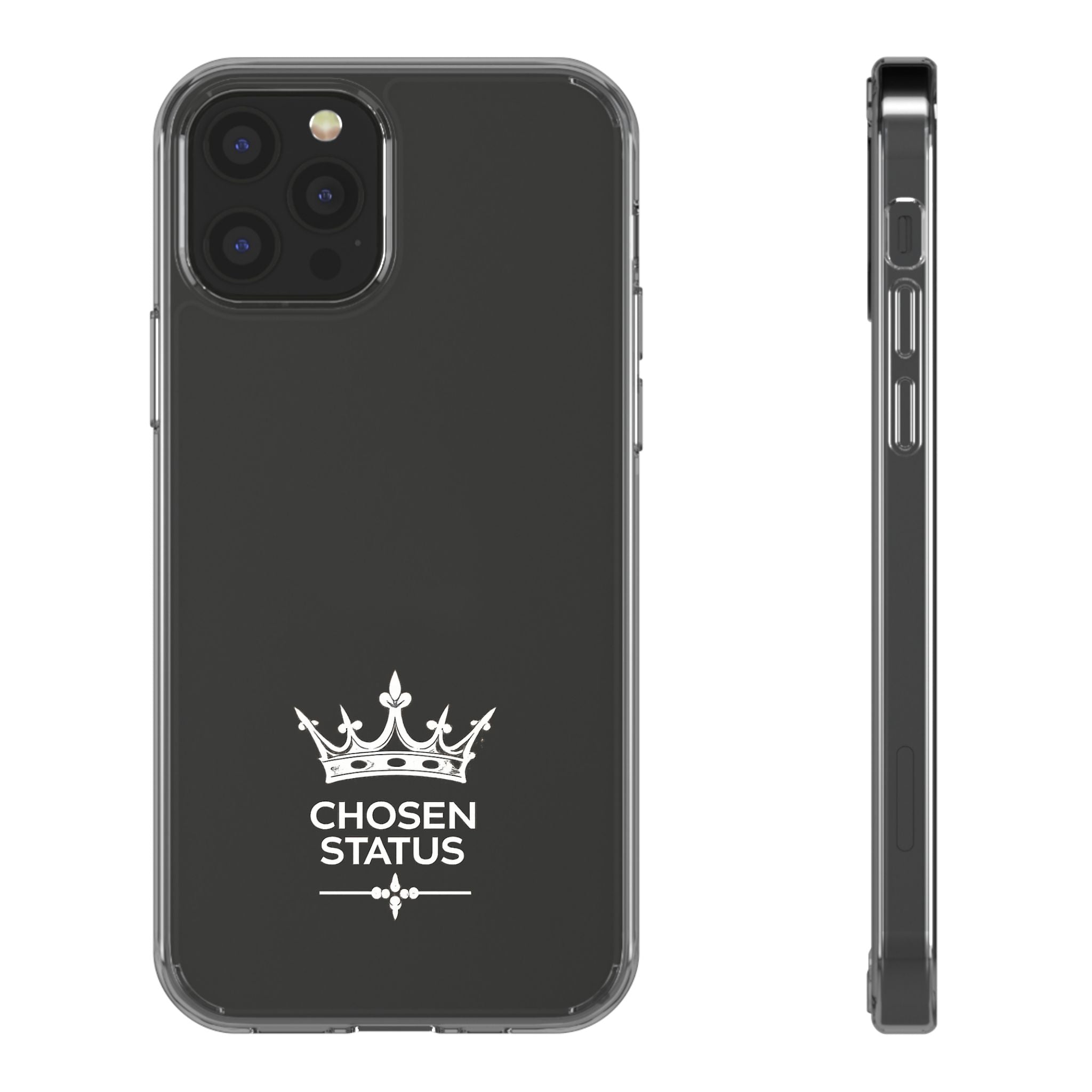 Clear Phone Case — "Chosen Status" Crown Clear Protective iPhone Case