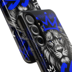 Lion “Chosen Status” Phone Case — Blue Graffiti Protective Cover