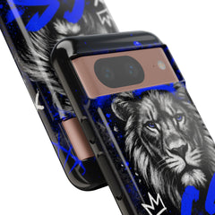 Lion “Chosen Status” Phone Case — Blue Graffiti Protective Cover
