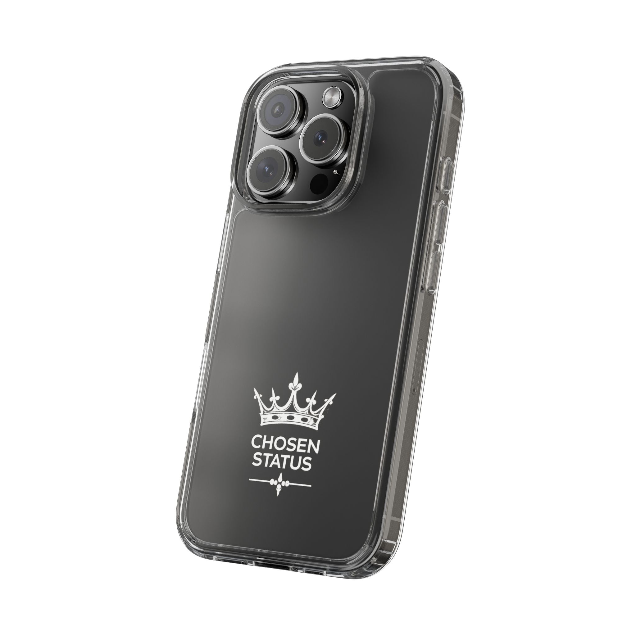 Clear Phone Case — "Chosen Status" Crown Clear Protective iPhone Case
