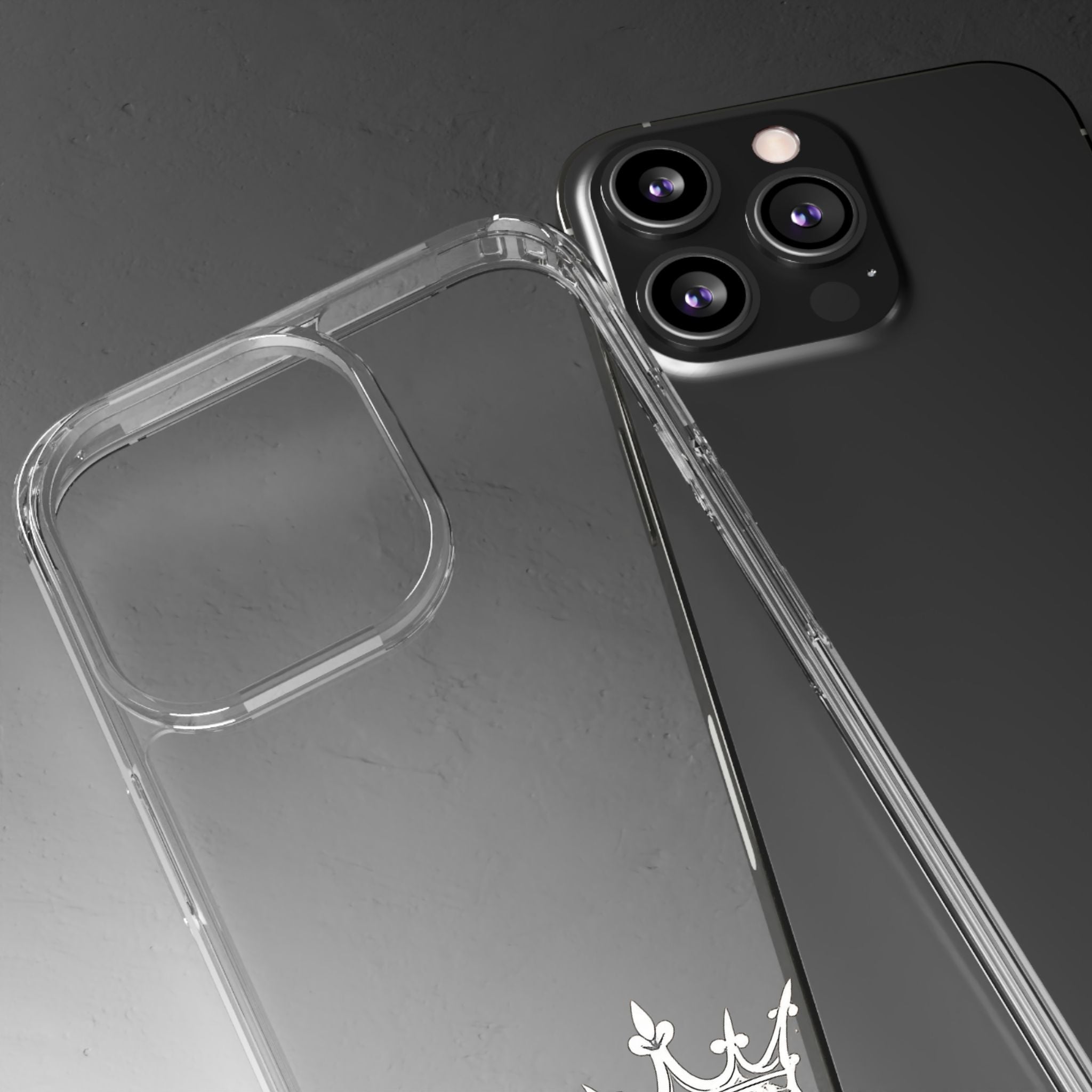 Clear Phone Case — "Chosen Status" Crown Clear Protective iPhone Case