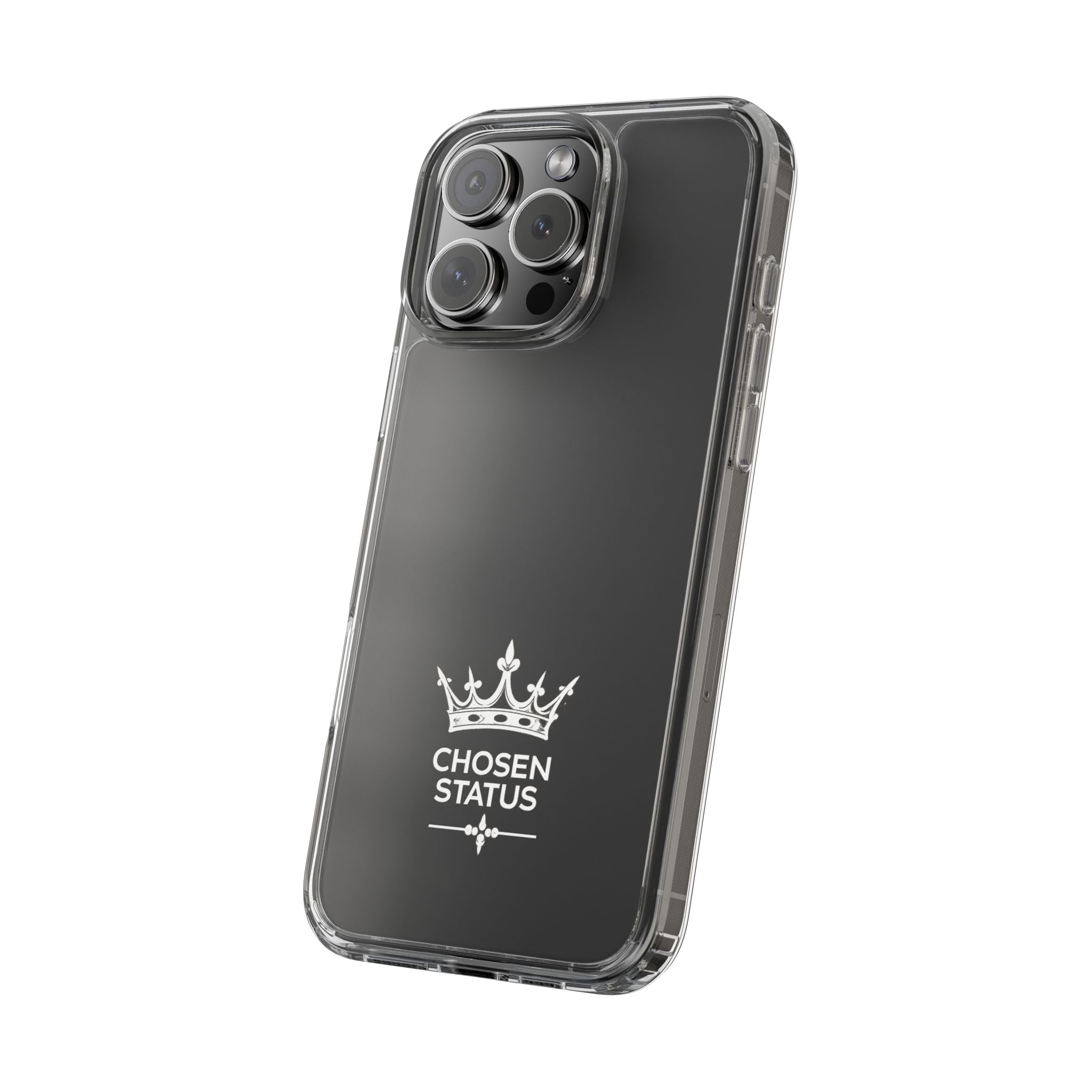 Clear Phone Case — "Chosen Status" Crown Clear Protective iPhone Case