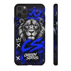 Lion “Chosen Status” Phone Case — Blue Graffiti Protective Cover