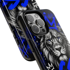 Lion “Chosen Status” Phone Case — Blue Graffiti Protective Cover