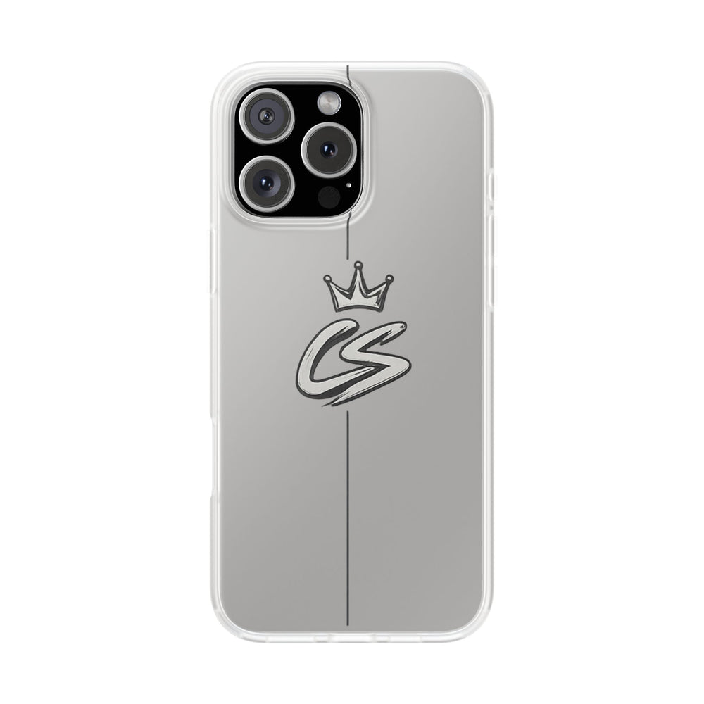 Clear 'CS' Crown Phone Case – Slim Transparent iPhone Cover with Crown Logo