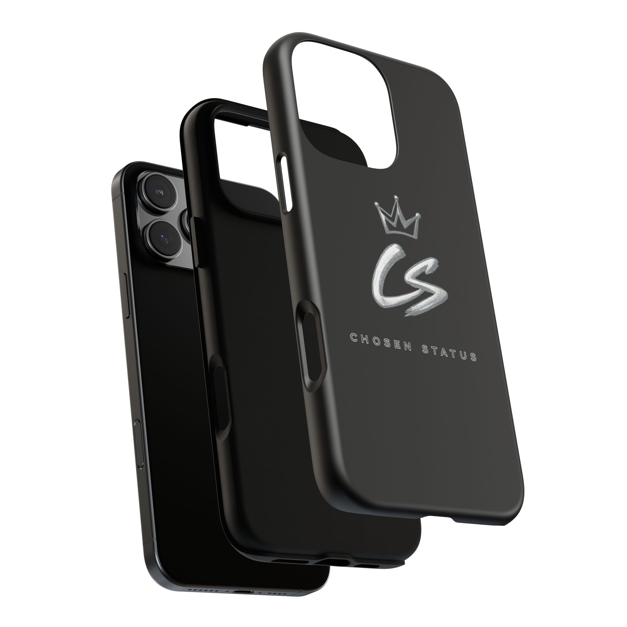 Tough Cases • 'Chosen Status' Tough Phone Case – Black Protective iPhone Cover with CS Crown Logo
