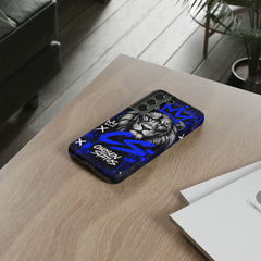 Lion “Chosen Status” Phone Case — Blue Graffiti Protective Cover