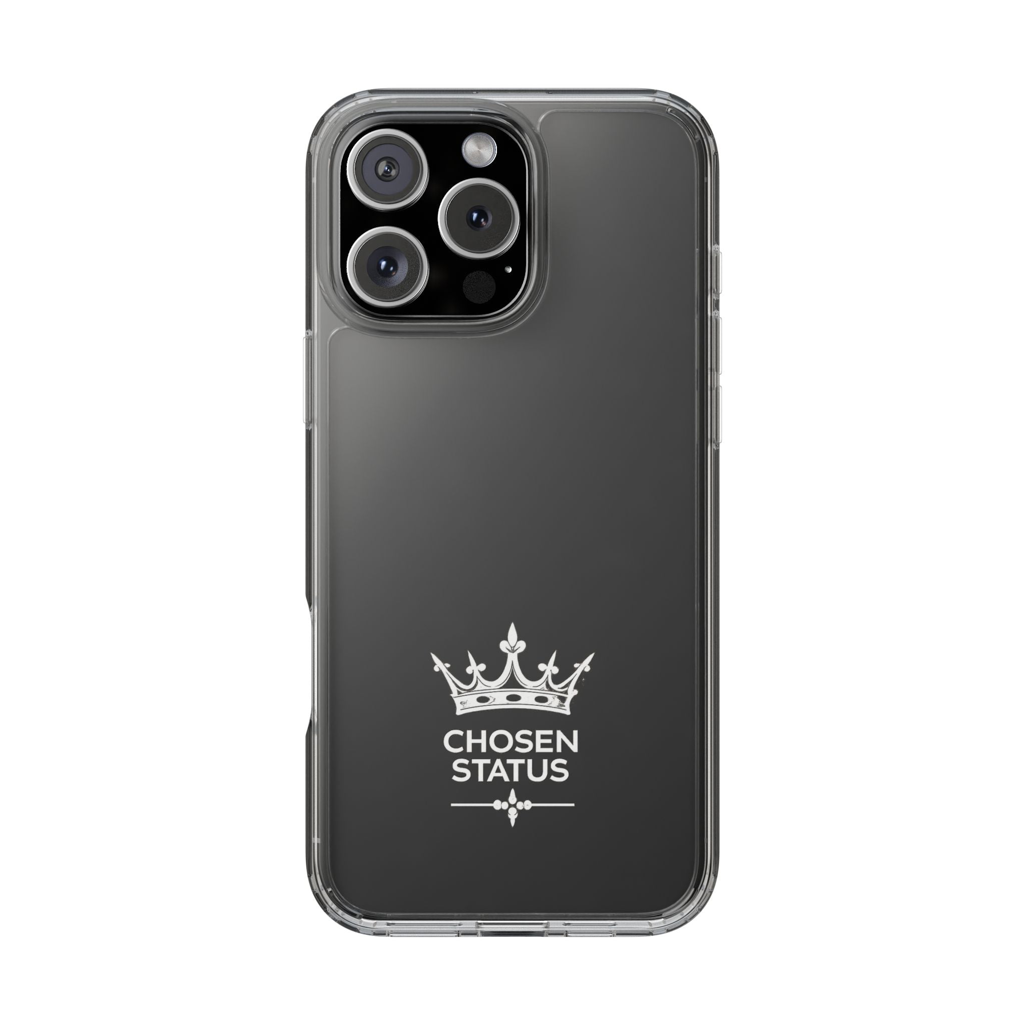 Clear Phone Case — "Chosen Status" Crown Clear Protective iPhone Case
