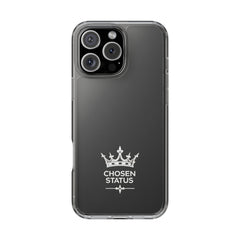 Clear Phone Case — "Chosen Status" Crown Clear Protective iPhone Case