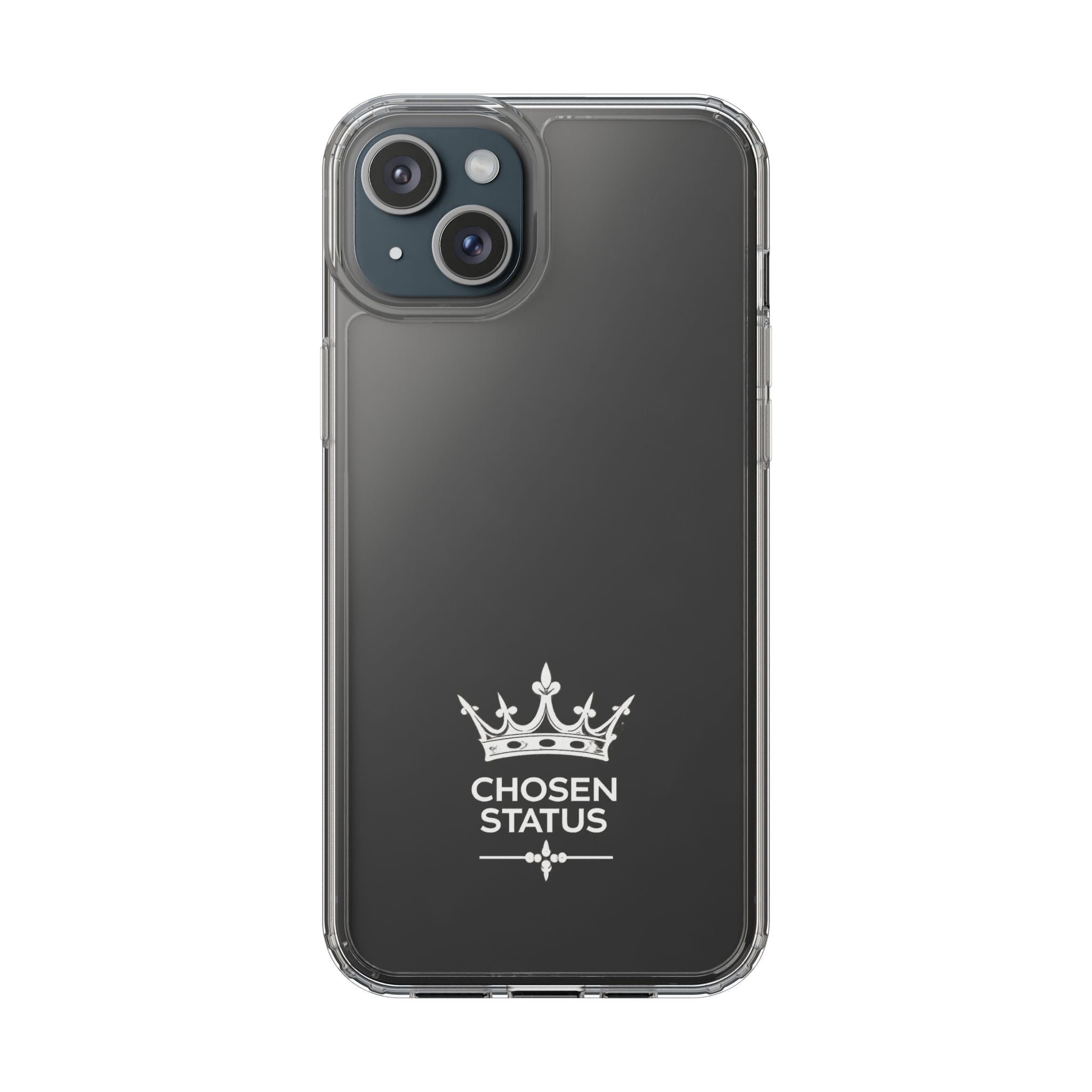 Clear Phone Case — "Chosen Status" Crown Clear Protective iPhone Case
