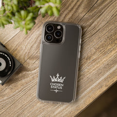 Clear Phone Case — "Chosen Status" Crown Clear Protective iPhone Case