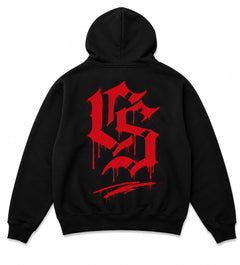 BLACK / RED HEAVYWEIGHT HOODIE