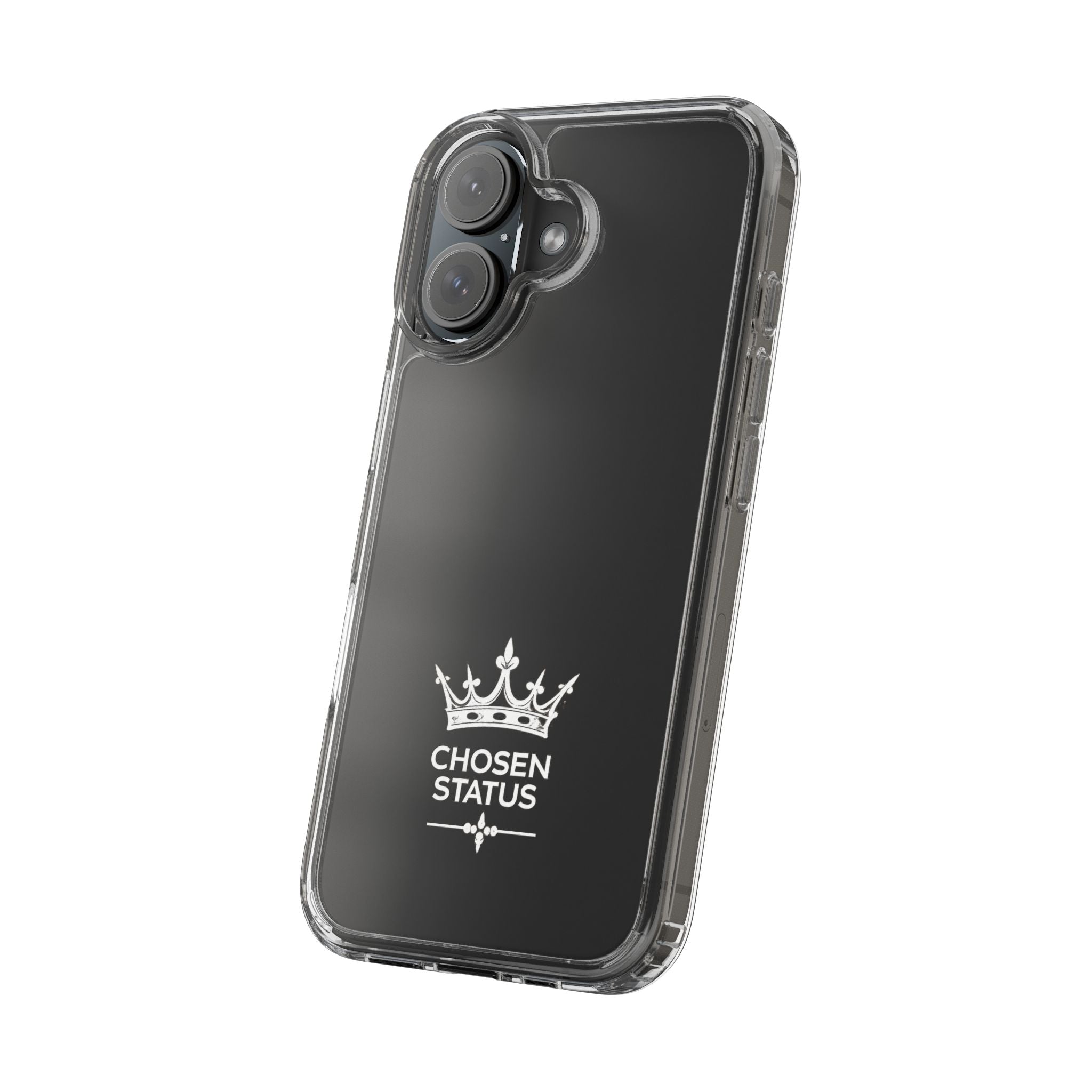 Clear Phone Case — "Chosen Status" Crown Clear Protective iPhone Case