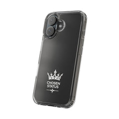 Clear Phone Case — "Chosen Status" Crown Clear Protective iPhone Case