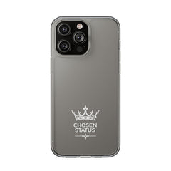 Clear Phone Case — "Chosen Status" Crown Clear Protective iPhone Case