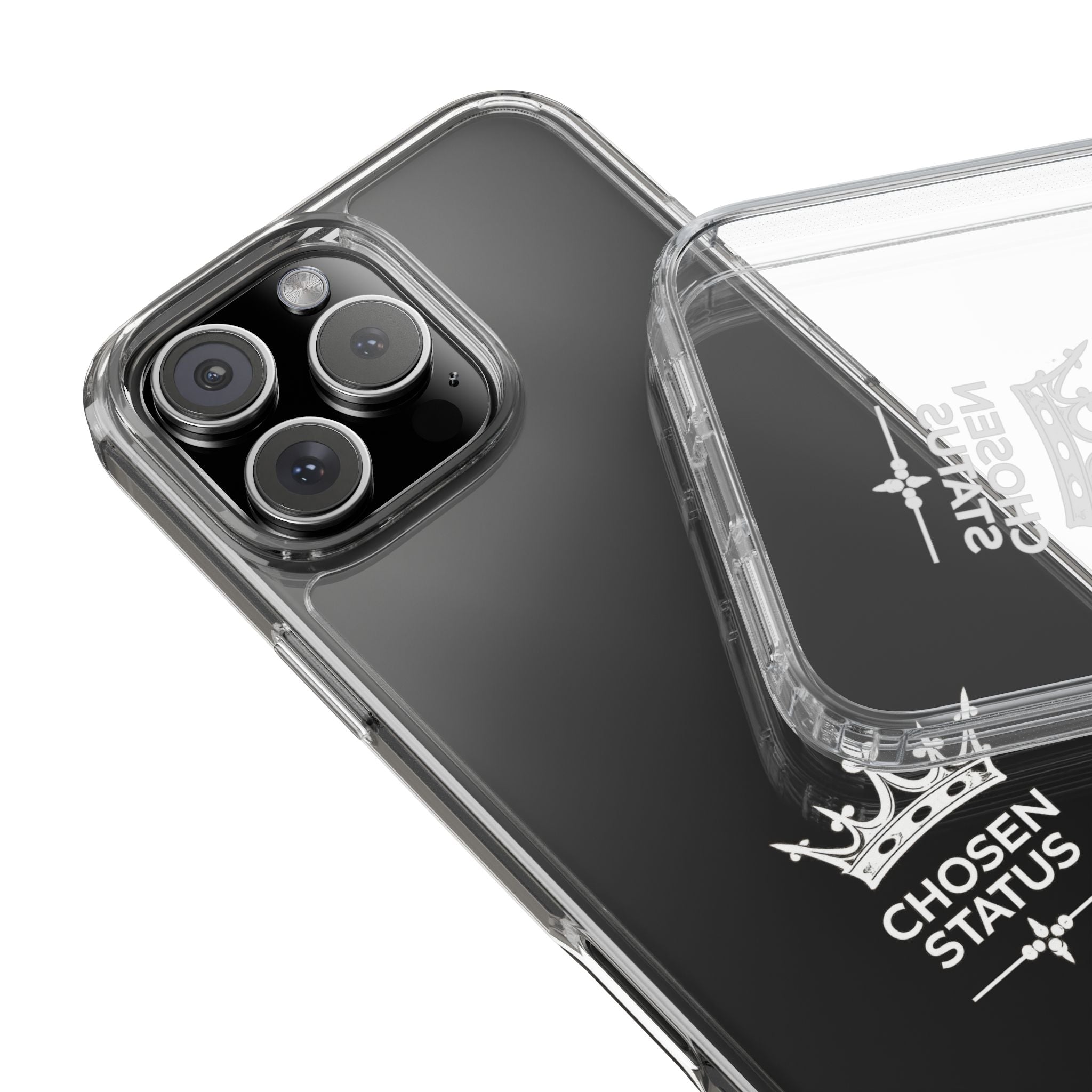 Clear Phone Case — "Chosen Status" Crown Clear Protective iPhone Case