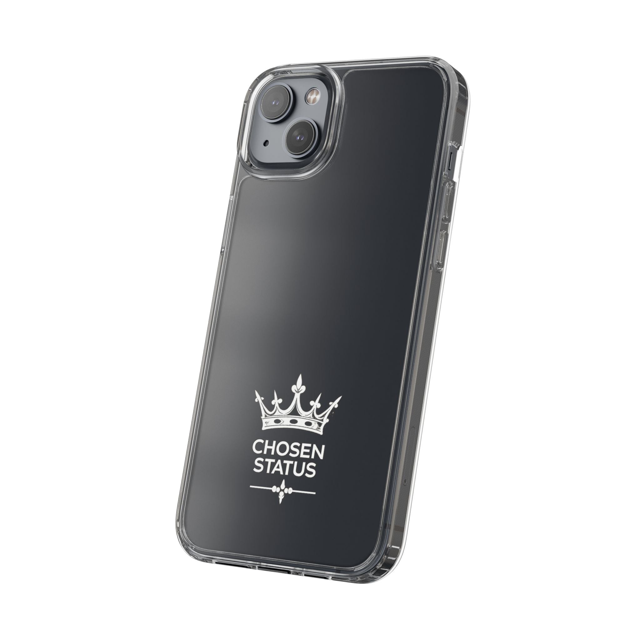 Clear Phone Case — "Chosen Status" Crown Clear Protective iPhone Case