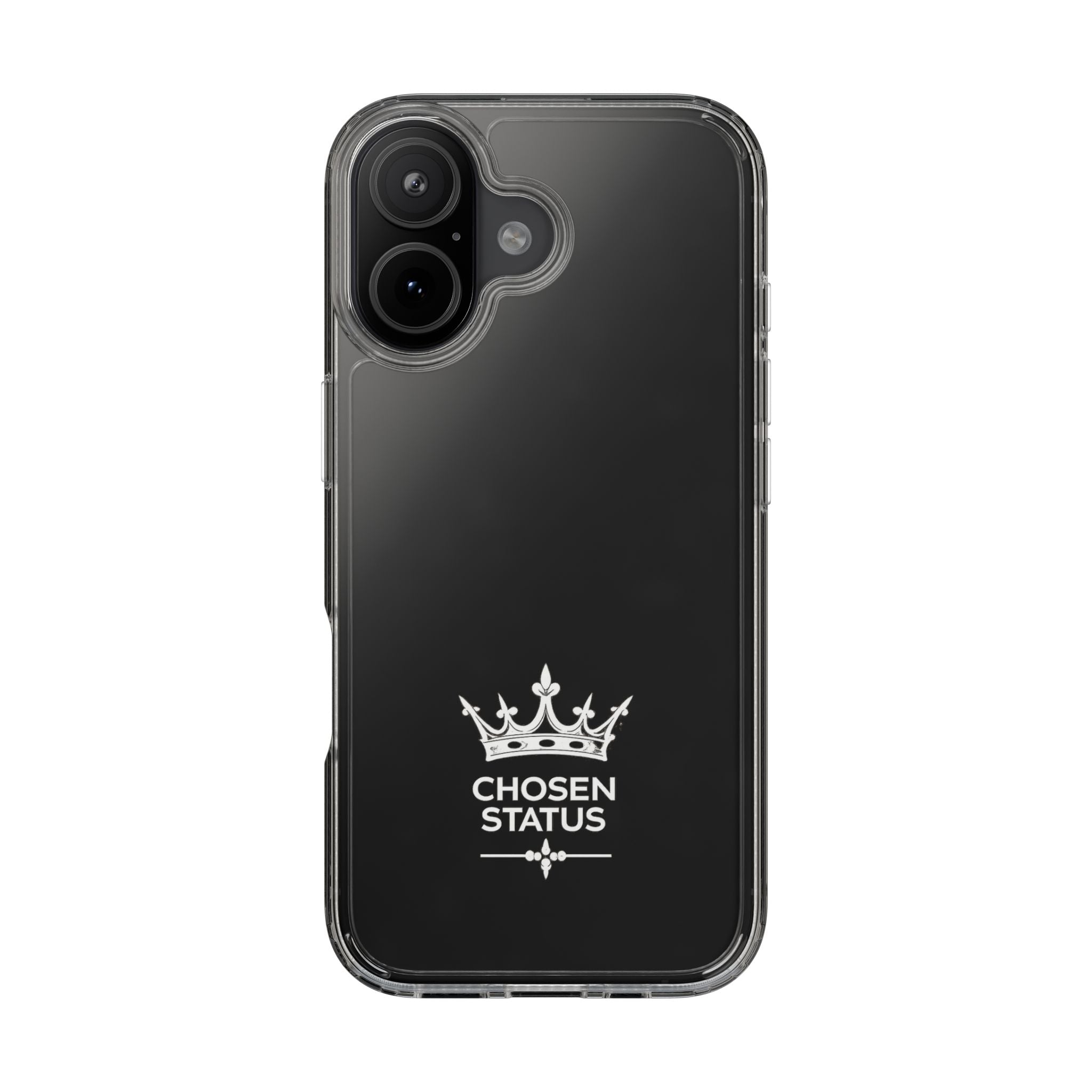 Clear Phone Case — "Chosen Status" Crown Clear Protective iPhone Case